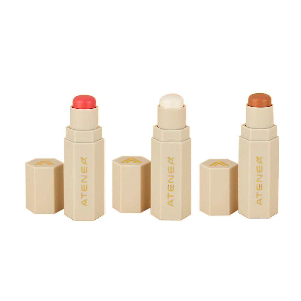 TRÍO STICK ATENEA BRONZER ILUMINADOR Y RUBOR