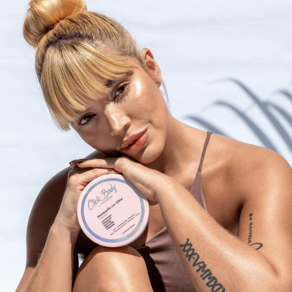 MANTEQUILLA CORPORAL CON GLITTER 250 ML