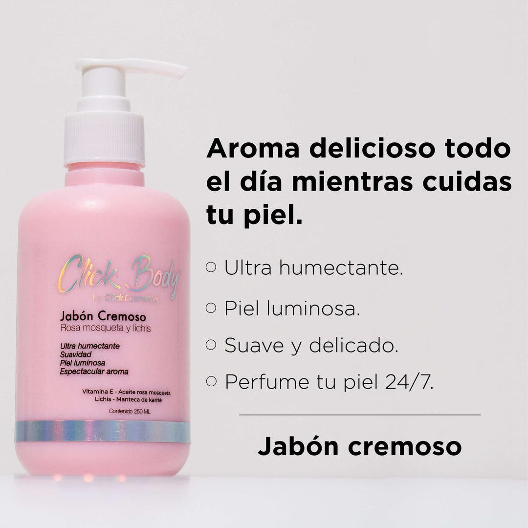 JABÓN CREMOSO DE ROSA Y LICHIS 250 ML